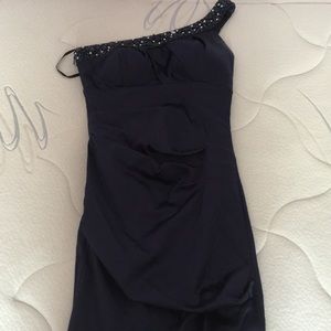 One shoulder party dress, lightly used;worn twice